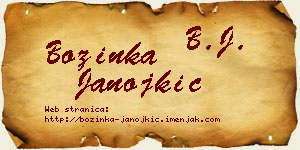 Božinka Janojkić vizit kartica